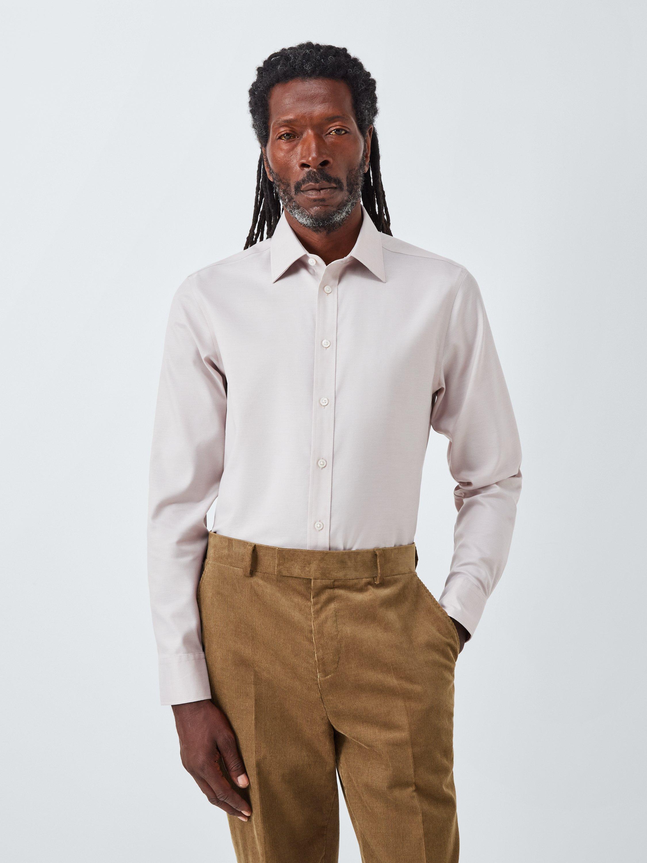 Product image 1 of 7, which shows John Lewis Slim Fit Twill Shirt, Neutral, 14.5/R