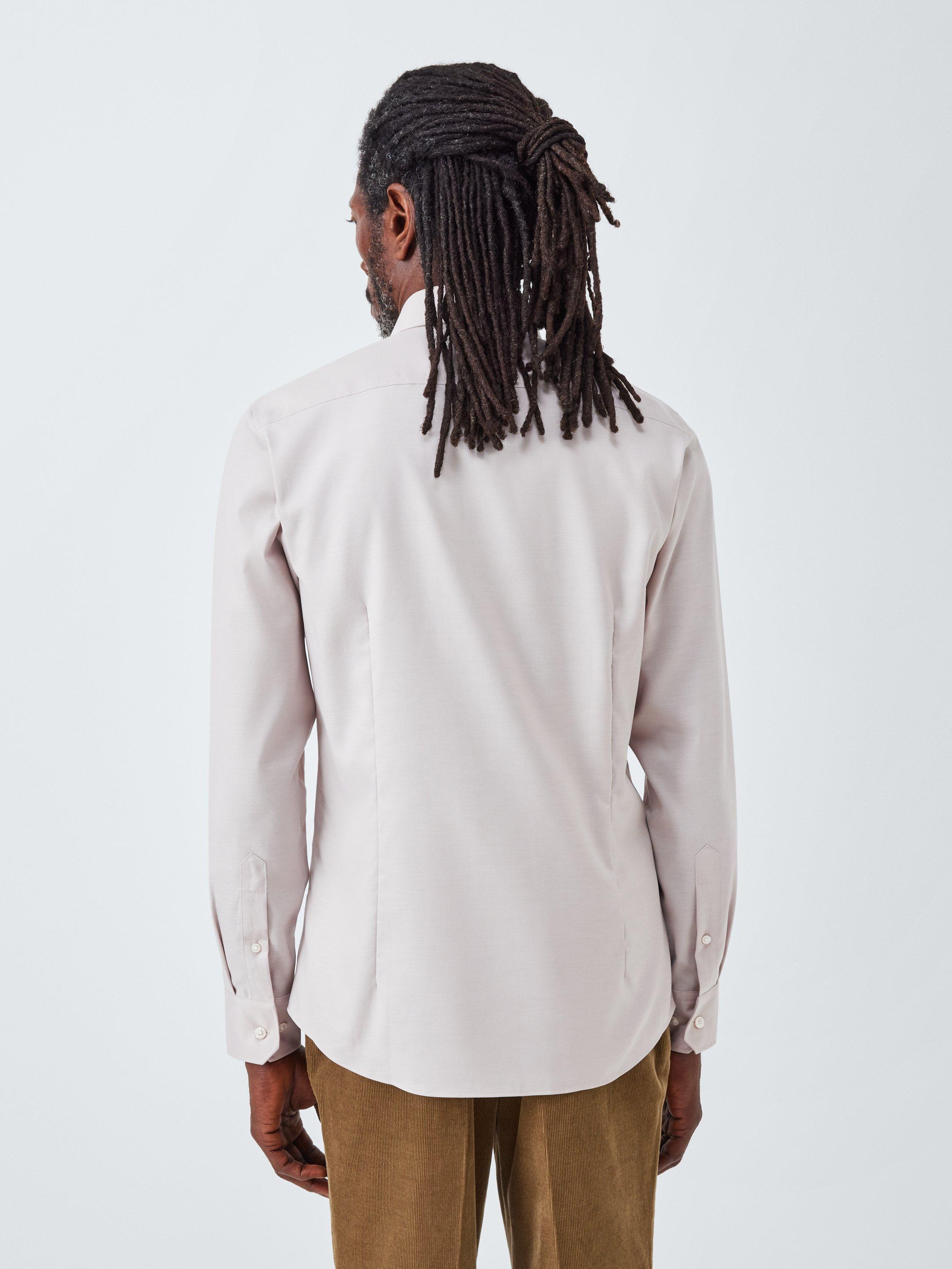 Product image 2 of 7, which shows John Lewis Slim Fit Twill Shirt, Neutral, 14.5/R