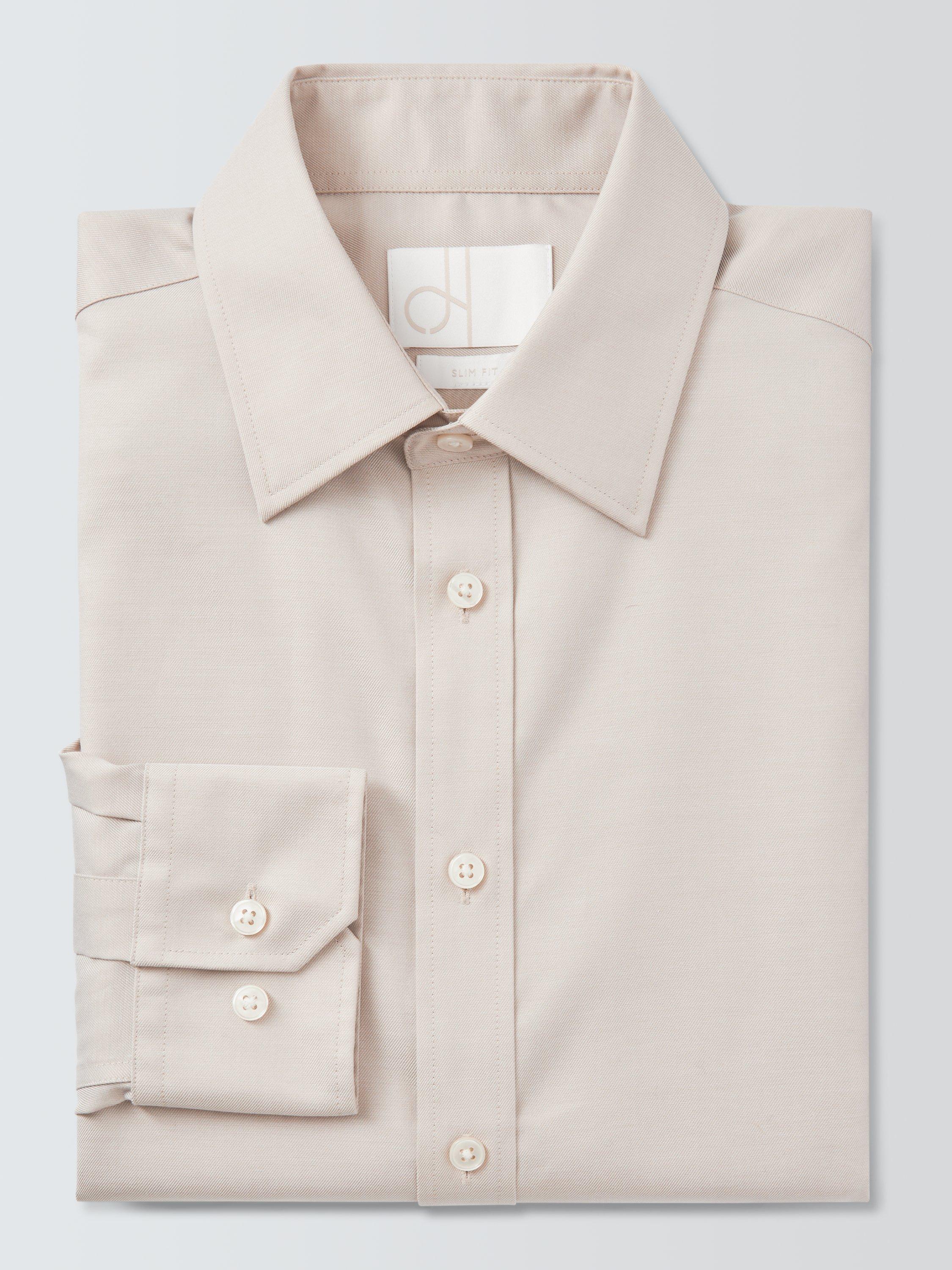 Product image 6 of 7, which shows John Lewis Slim Fit Twill Shirt, Neutral, 14.5/R