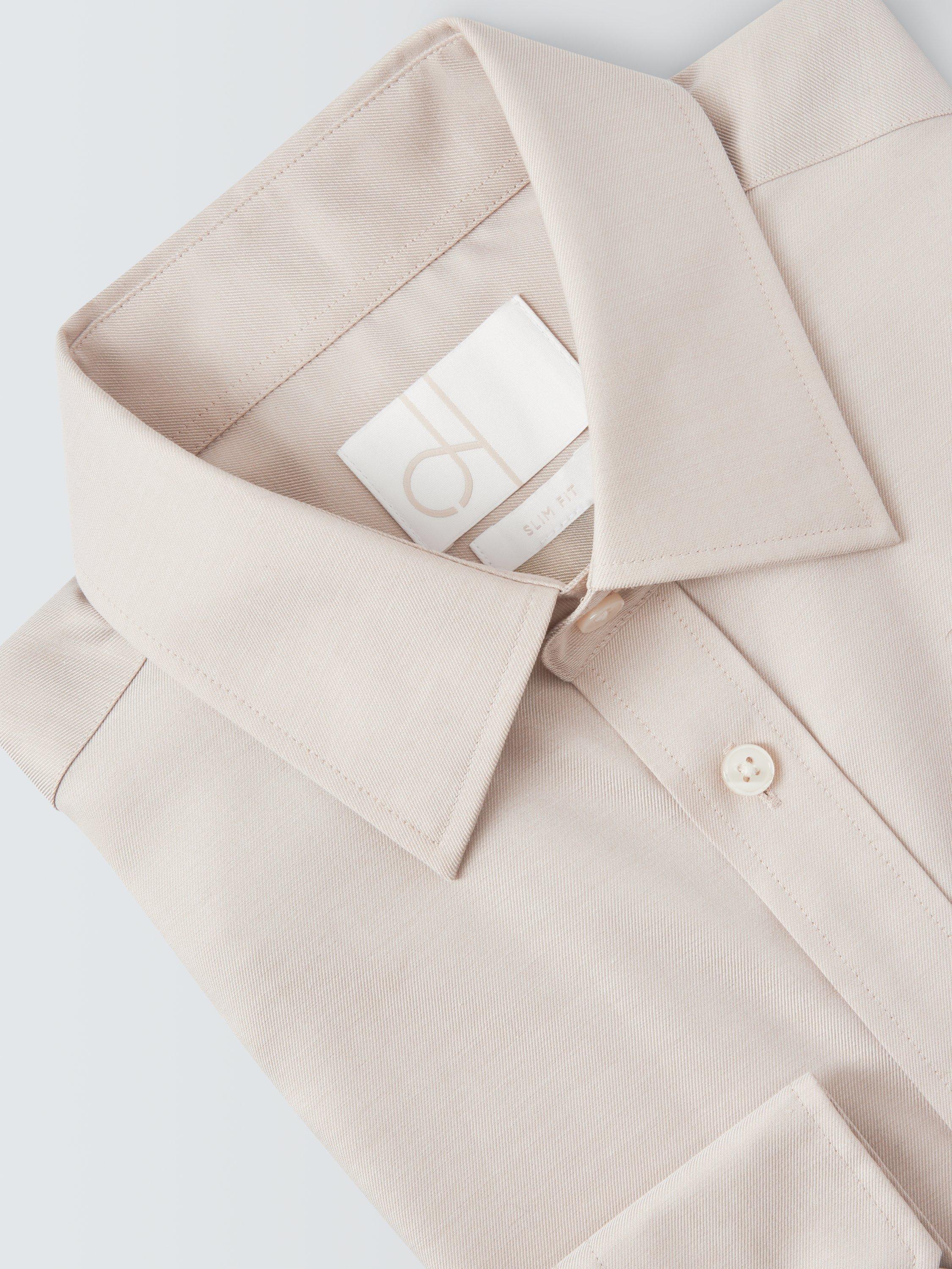 Product image 7 of 7, which shows John Lewis Slim Fit Twill Shirt, Neutral, 14.5/R