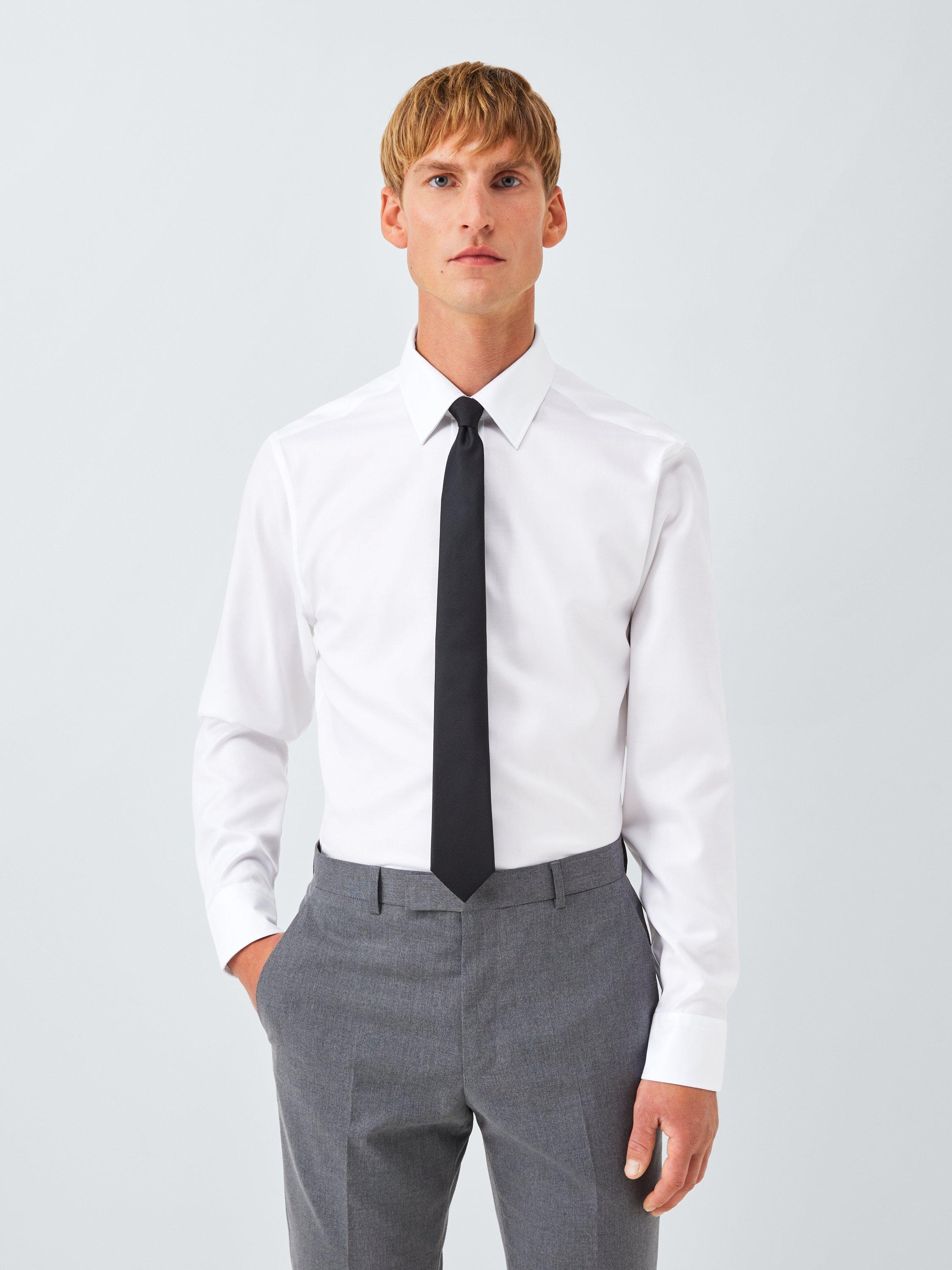 Product image 1 of 7, which shows John Lewis Slim Fit Twill Shirt, White, 14.5R