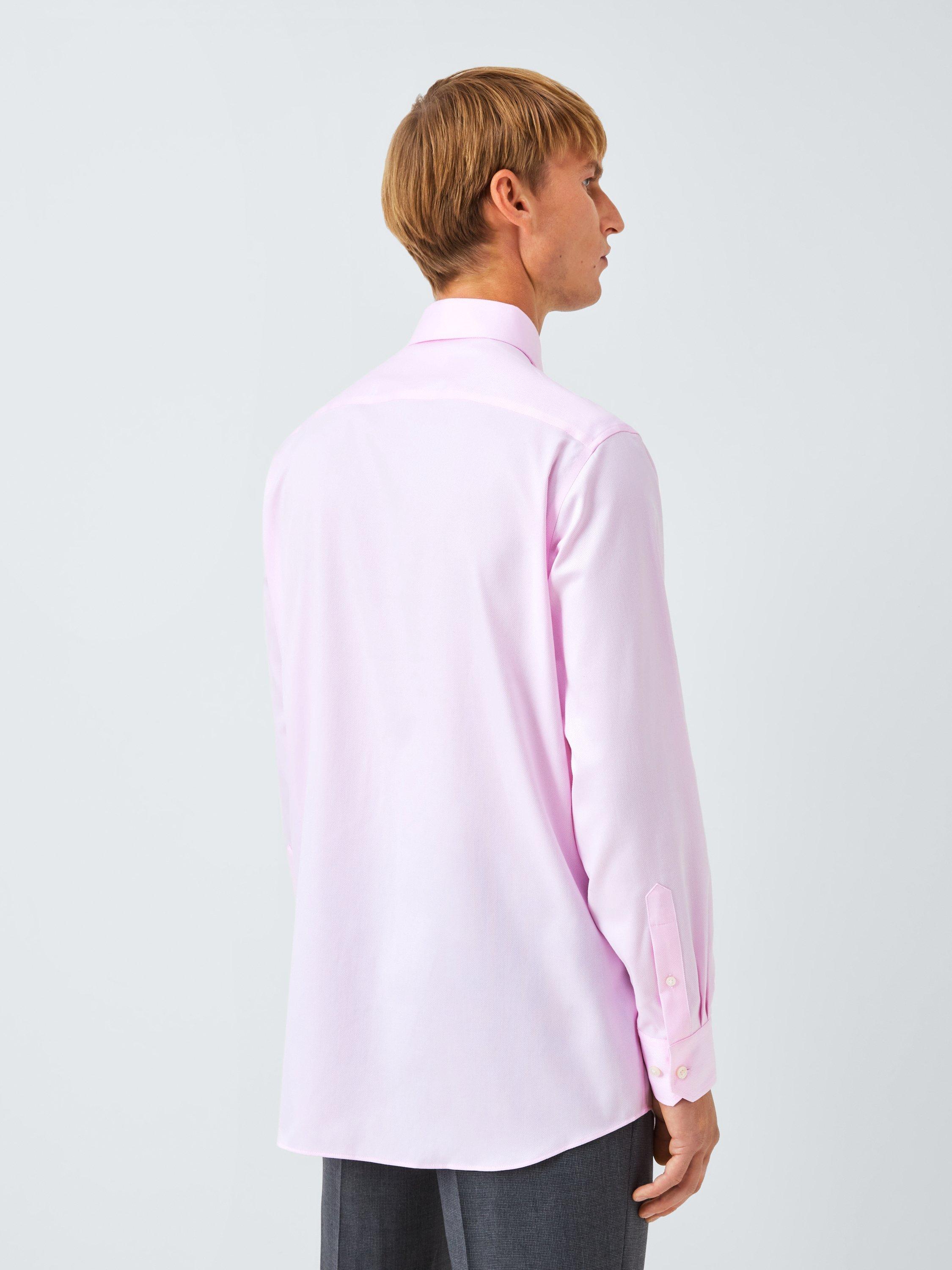 Product image 2 of 7, which shows John Lewis Regular Fit Dobby Shirt, Pink, 15R