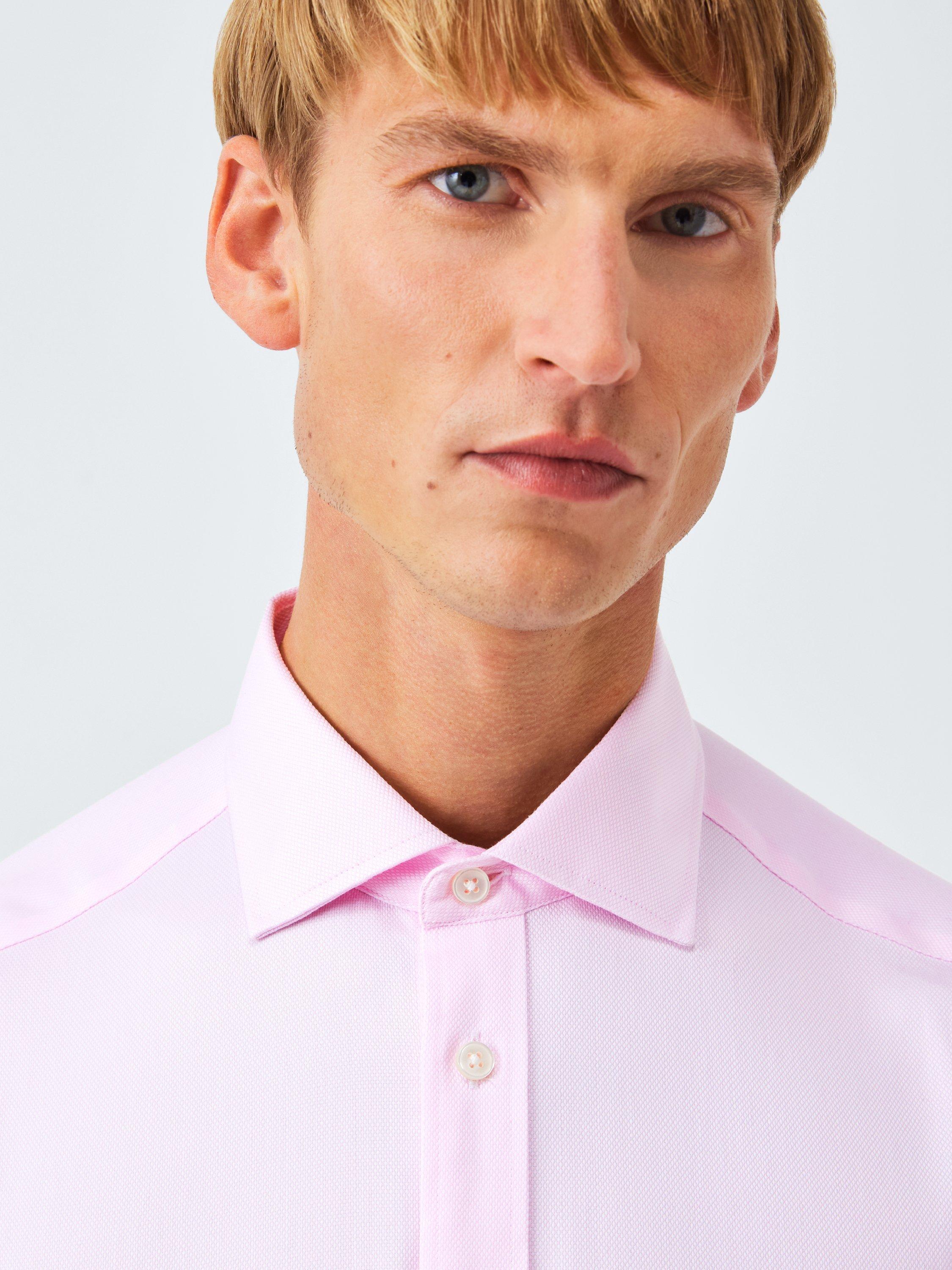 Product image 5 of 7, which shows John Lewis Regular Fit Dobby Shirt, Pink, 15R