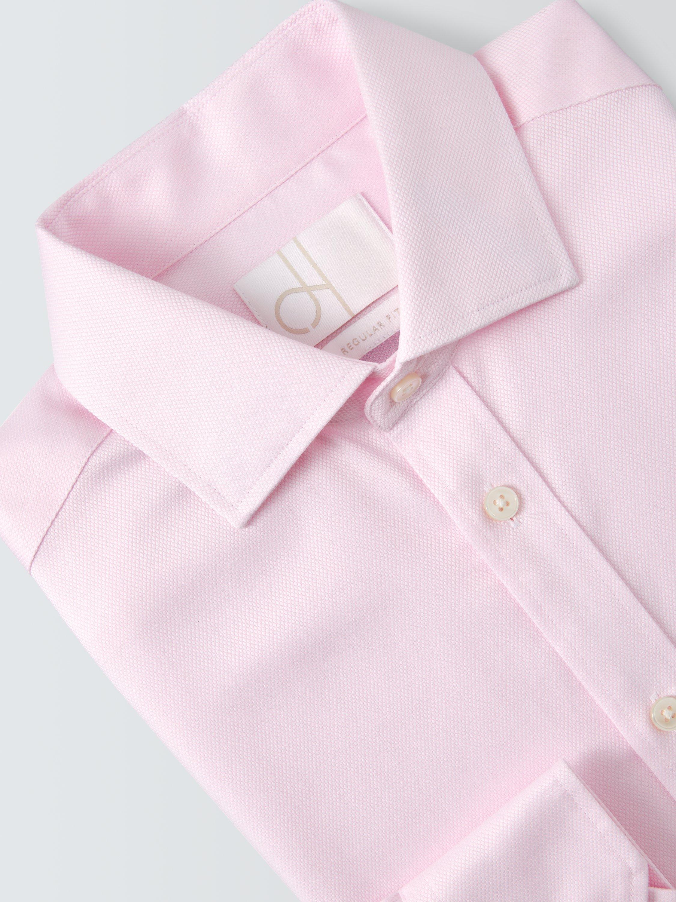Product image 7 of 7, which shows John Lewis Regular Fit Dobby Shirt, Pink, 15R