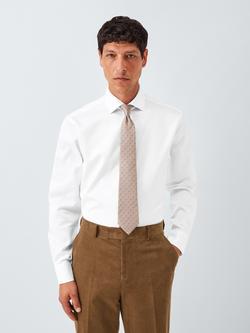 John Lewis Non Iron Dobby Cotton Tailored Fit Shirt, White