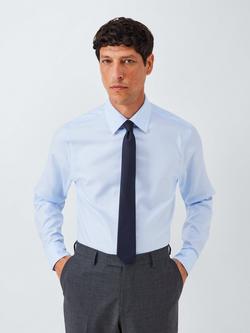 John Lewis Slim Fit Dogtooth Cotton Shirt, Blue