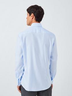 John Lewis Slim Fit Dogtooth Cotton Shirt - view 2, Blue