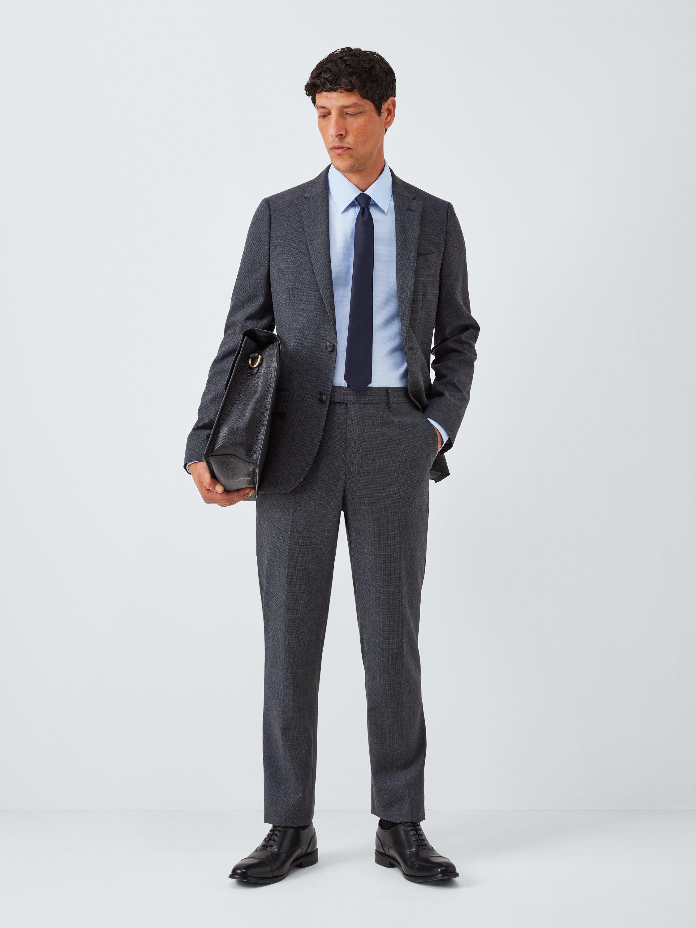 Product image 3 of 7, which shows John Lewis Slim Fit Dogtooth Cotton Shirt, Blue, 15/R