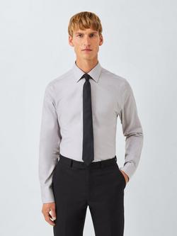 John Lewis Slim Fit Dogtooth Cotton Shirt, Grey