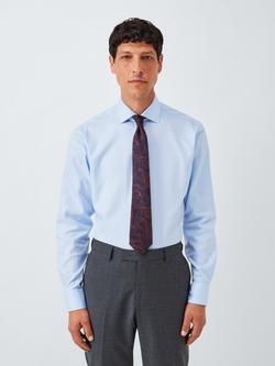 John Lewis Tailored Fit Herringbone Shirt, Blue
