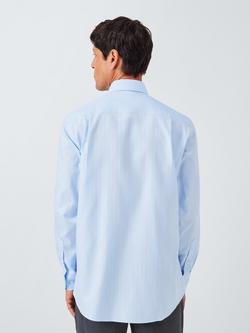 John Lewis Tailored Fit Herringbone Shirt - view 2, Blue