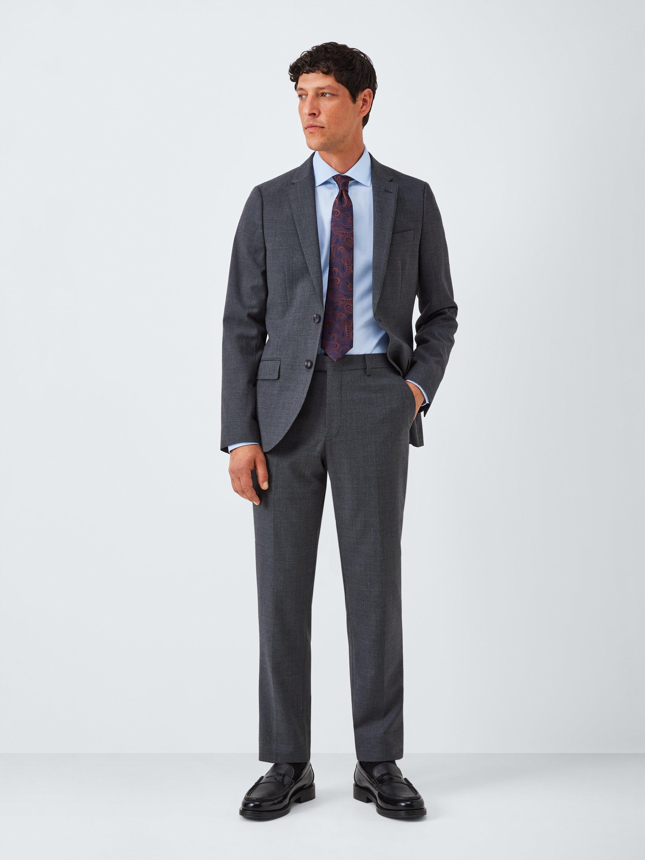 Product image 3 of 7, which shows John Lewis Tailored Fit Herringbone Shirt, Blue, 16/R