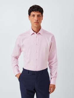 John Lewis Slim Fit Sateen Shirt, Pink