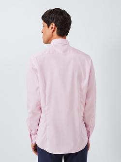 John Lewis Slim Fit Sateen Shirt - view 2, Pink