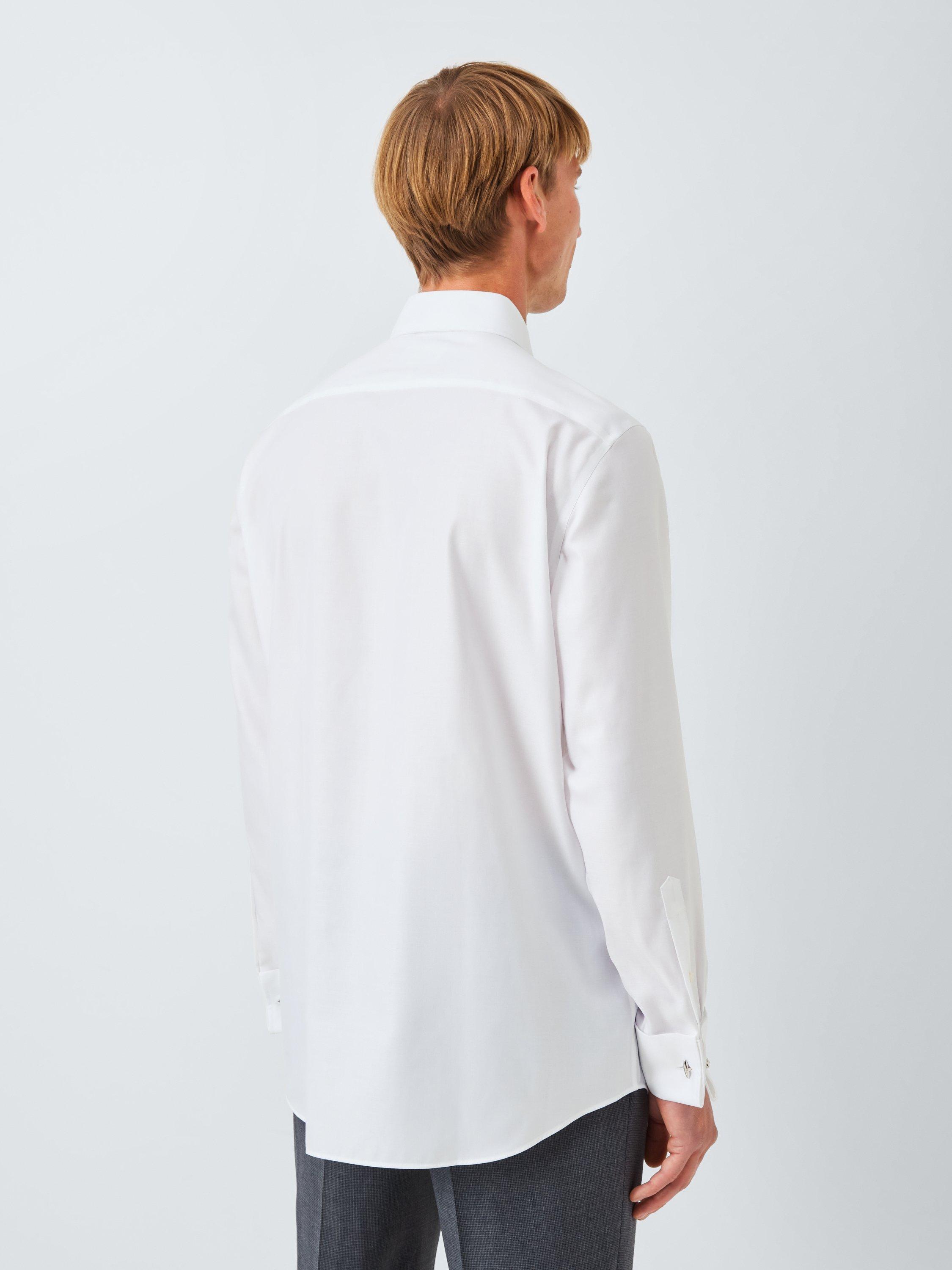 Product image 2 of 7, which shows John Lewis Non Iron Twill Regular Fit Double Cuff Shirt, White, 15/R