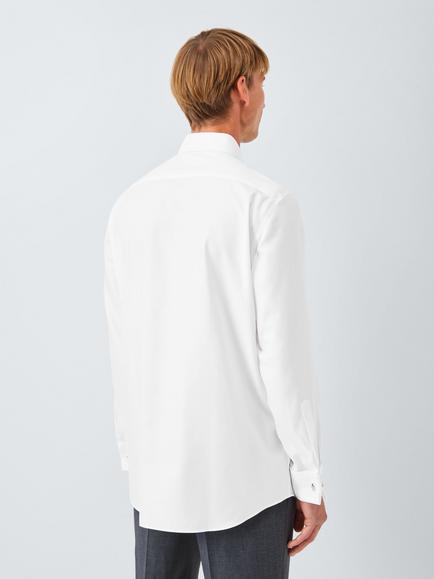 John Lewis Non Iron Twill Regular Fit Double Cuff Shirt, White - view 2, White