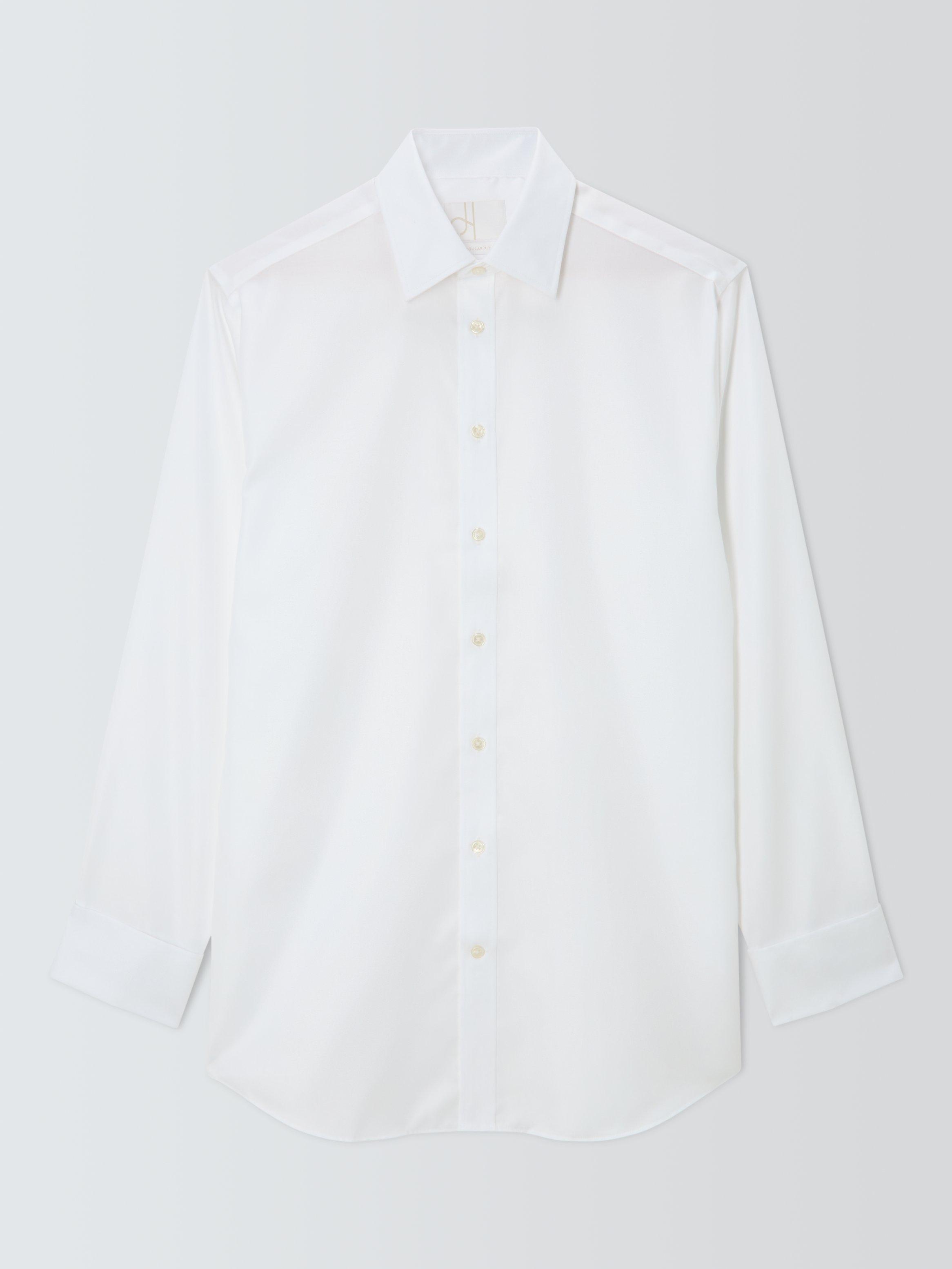 Product image 4 of 7, which shows John Lewis Non Iron Twill Regular Fit Double Cuff Shirt, White, 15/R