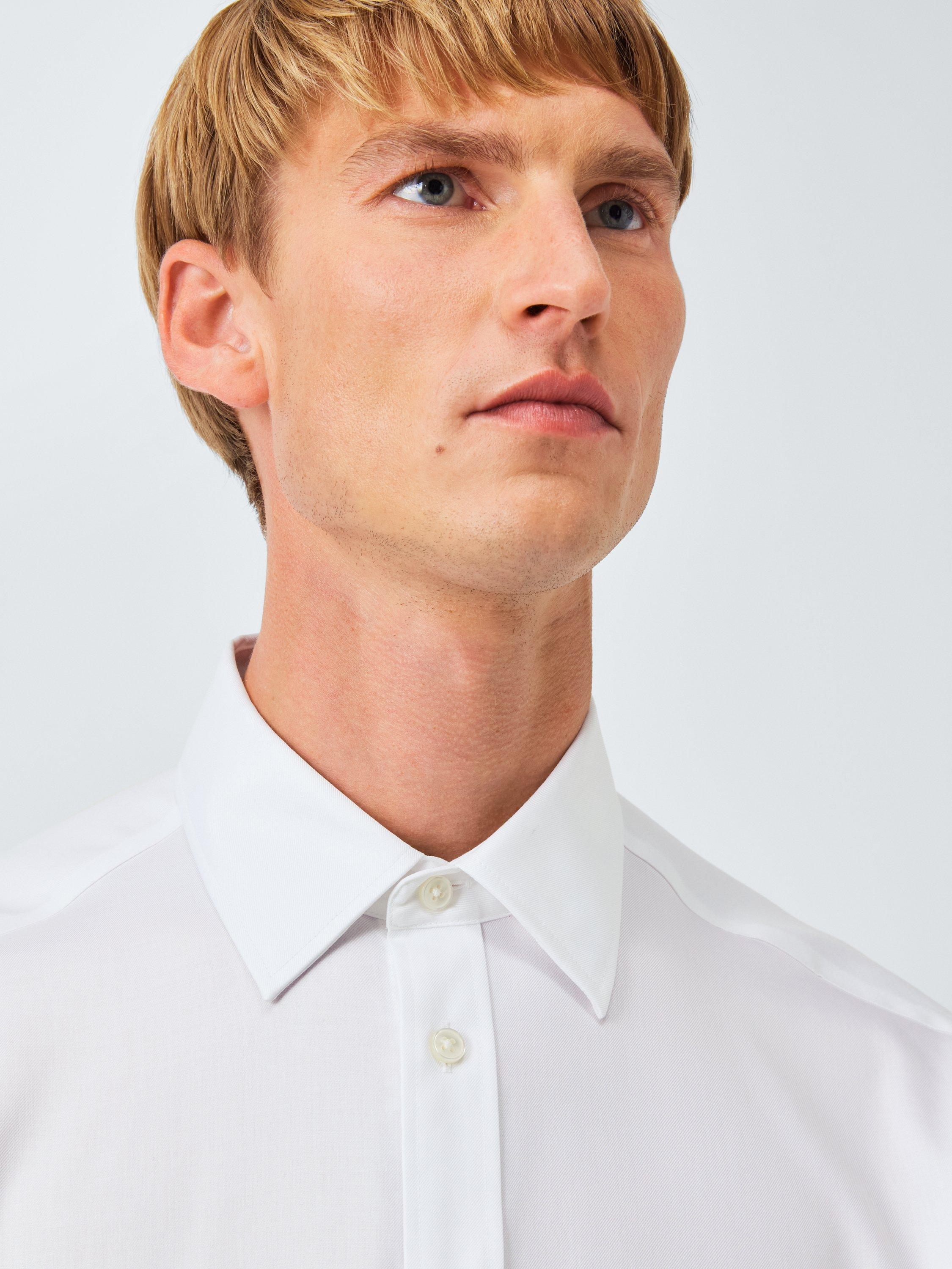 Product image 5 of 7, which shows John Lewis Non Iron Twill Regular Fit Double Cuff Shirt, White, 15/R
