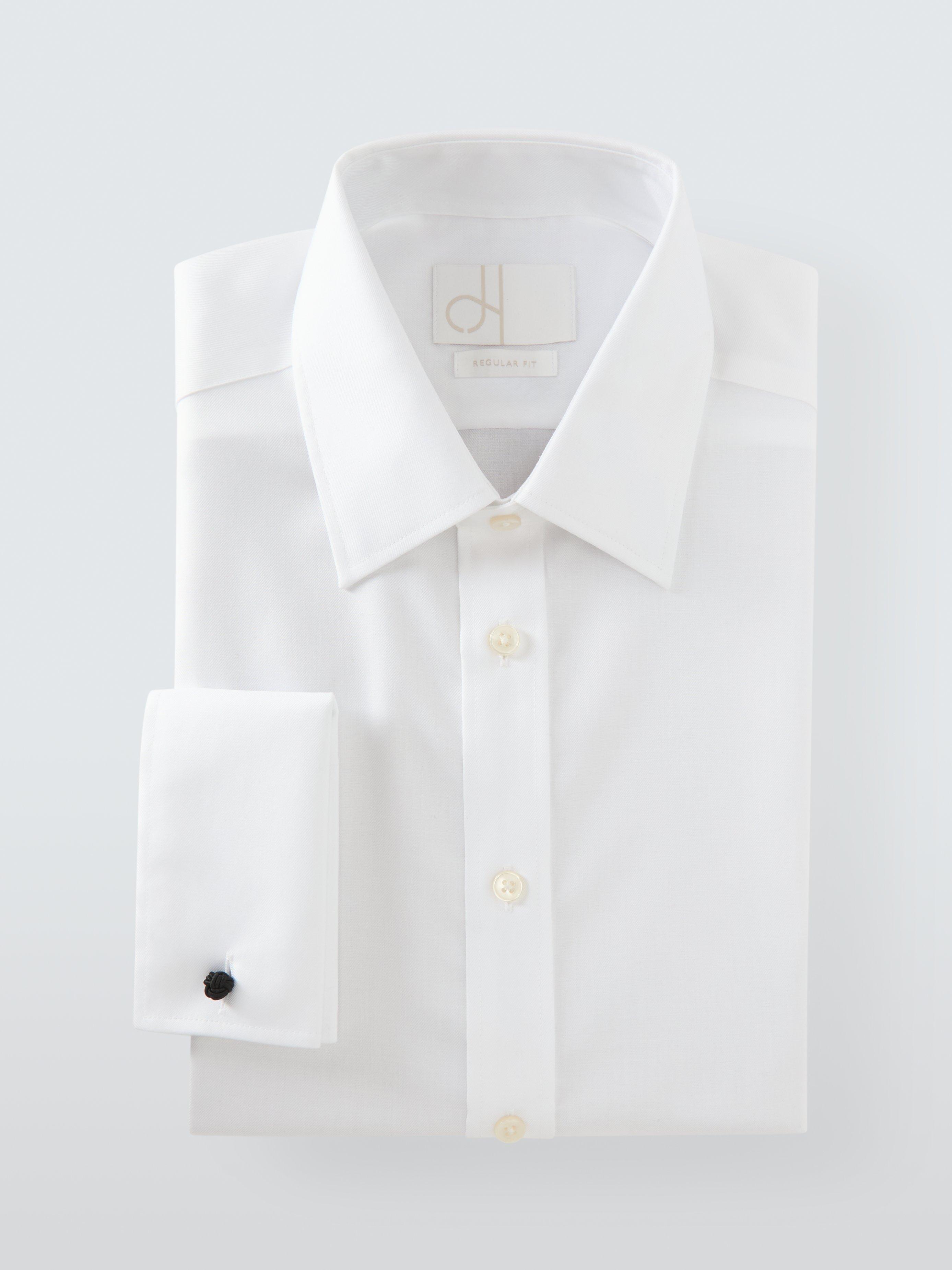 Product image 6 of 7, which shows John Lewis Non Iron Twill Regular Fit Double Cuff Shirt, White, 15/R