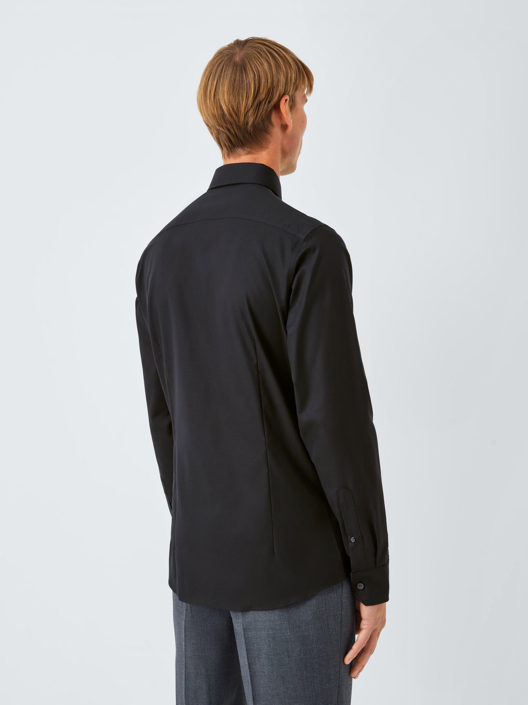 Product image 2 of 7, which shows John Lewis Slim Fit Cotton Shirt, Black, 14.5/R