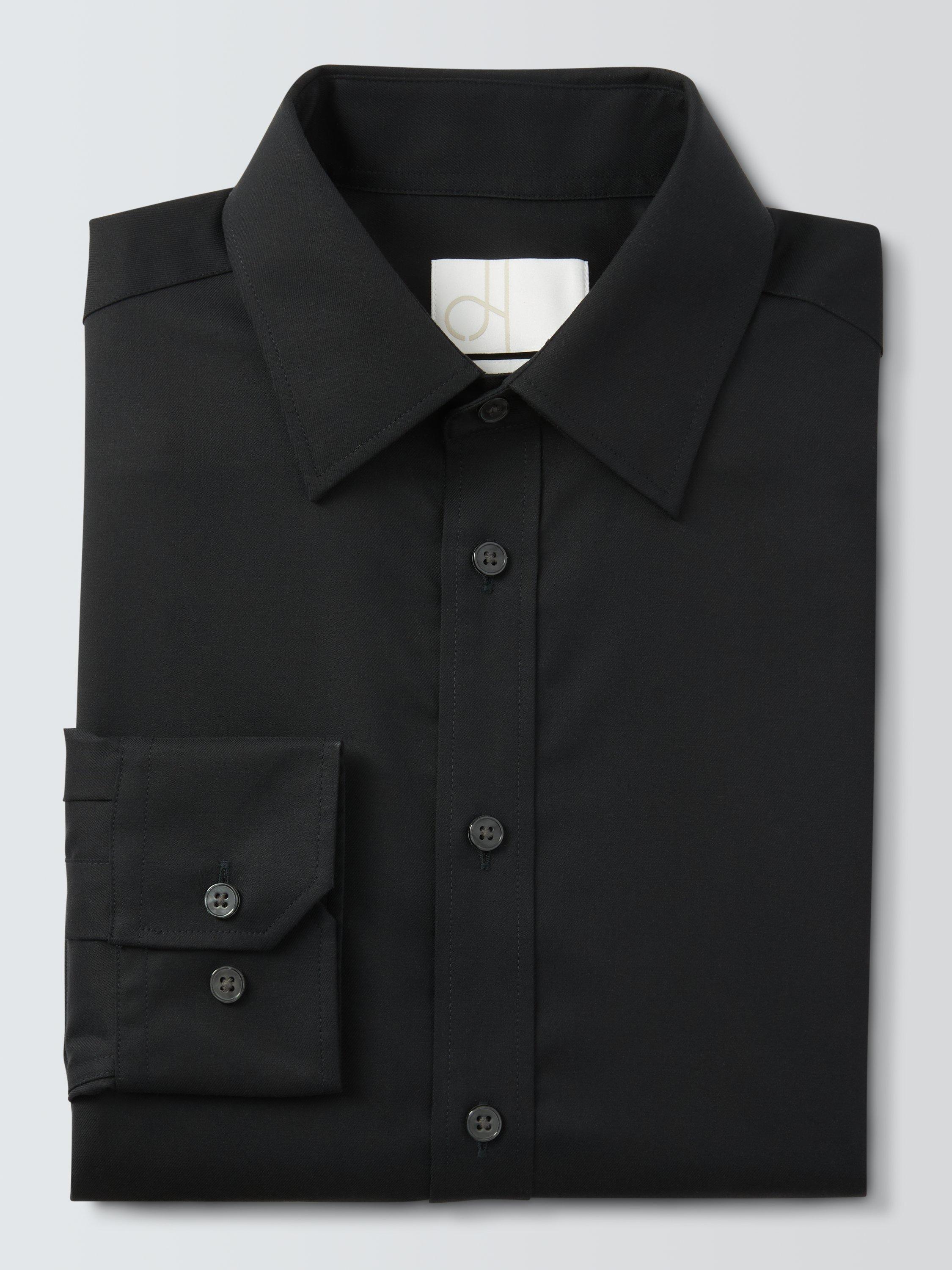 Product image 6 of 7, which shows John Lewis Slim Fit Cotton Shirt, Black, 14.5/R