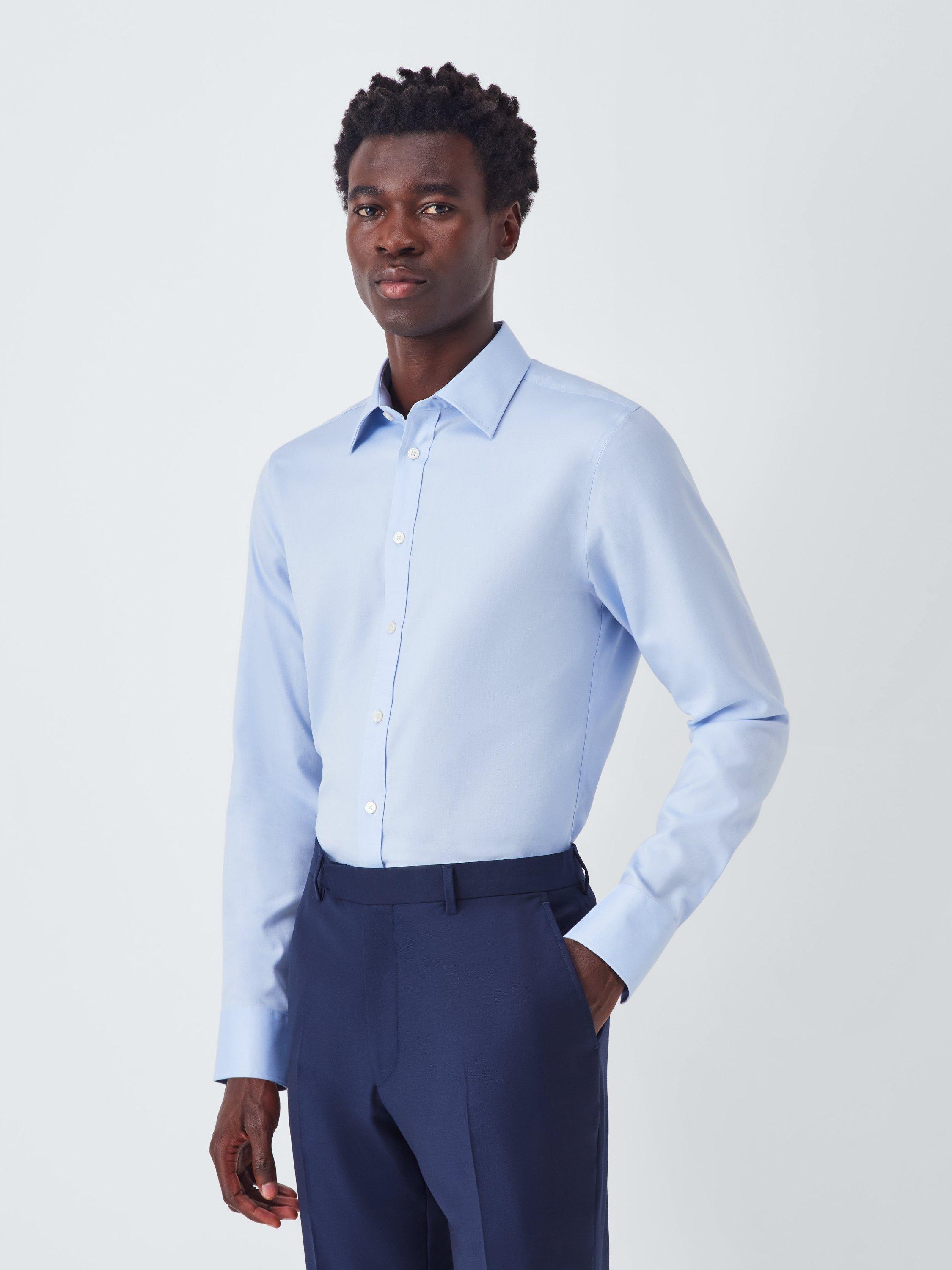 Product image 1 of 8, which shows John Lewis Slim Fit Twill Shirt, Blue, 14.5R