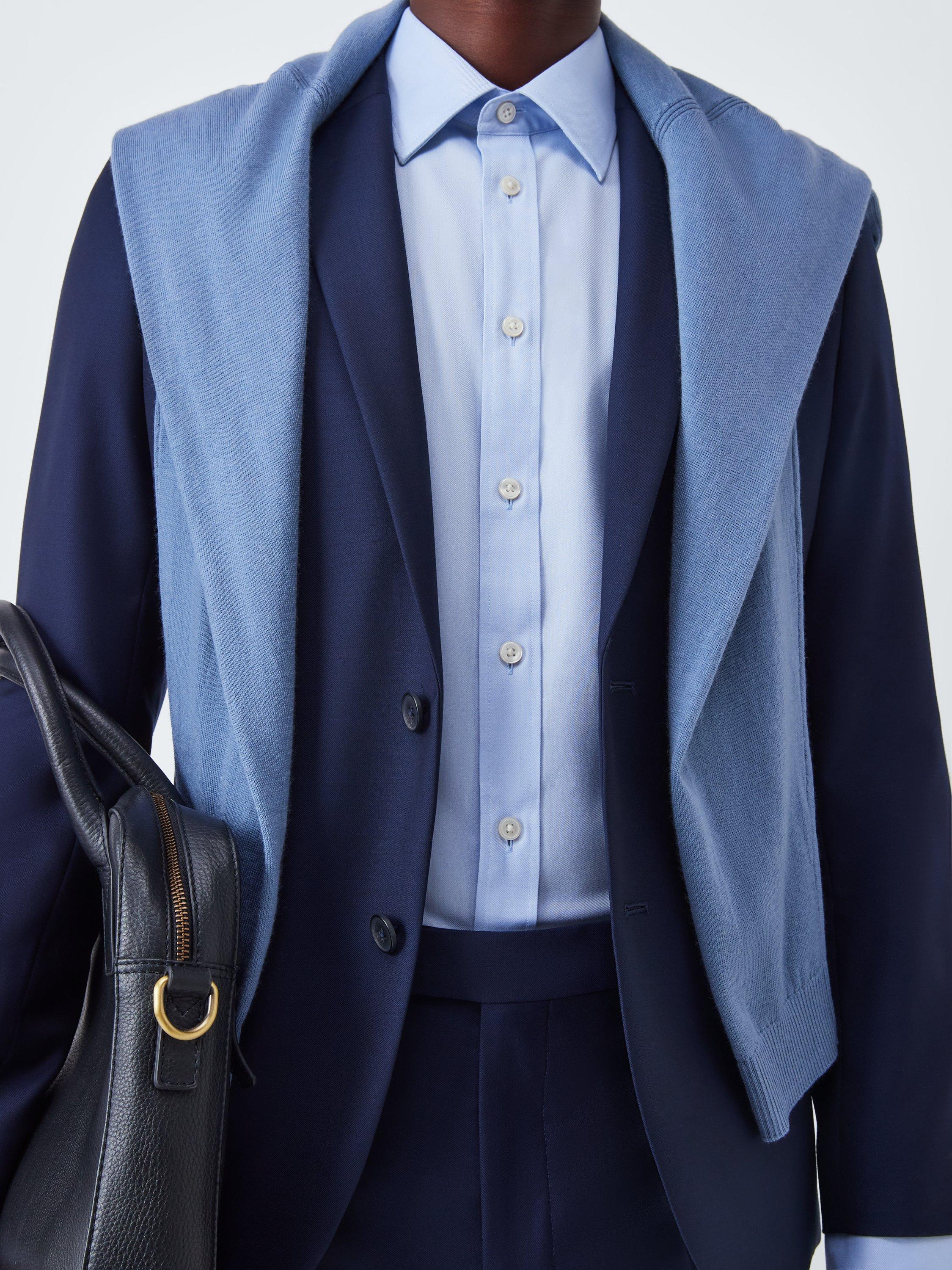 Product image 8 of 8, which shows John Lewis Slim Fit Twill Shirt, Blue, 14.5R