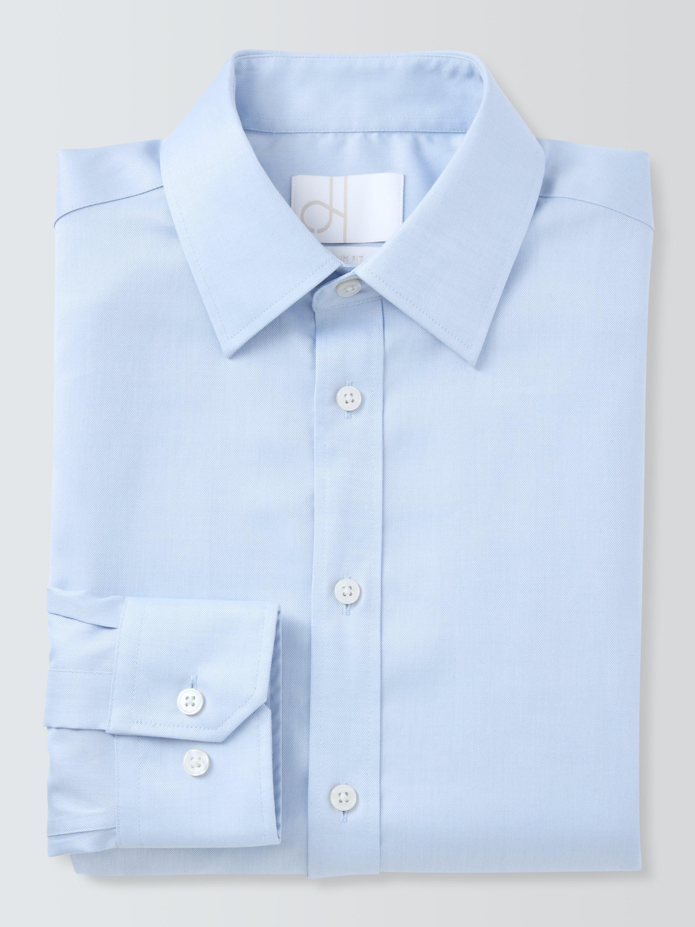 Product image 5 of 8, which shows John Lewis Slim Fit Twill Shirt, Blue, 14.5R