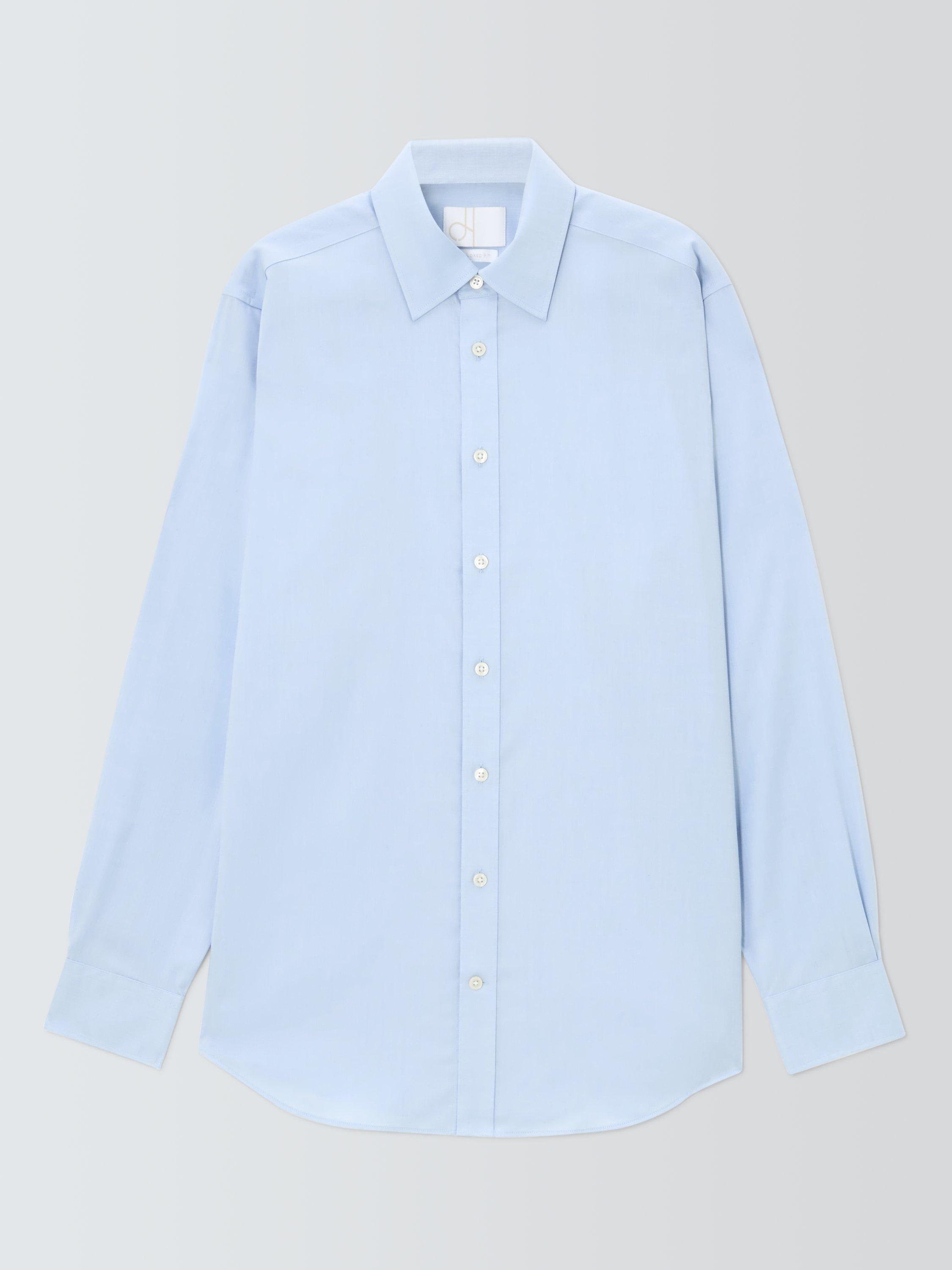 Product image 4 of 7, which shows John Lewis Tailored Fit Twill Shirt, Blue, 15R