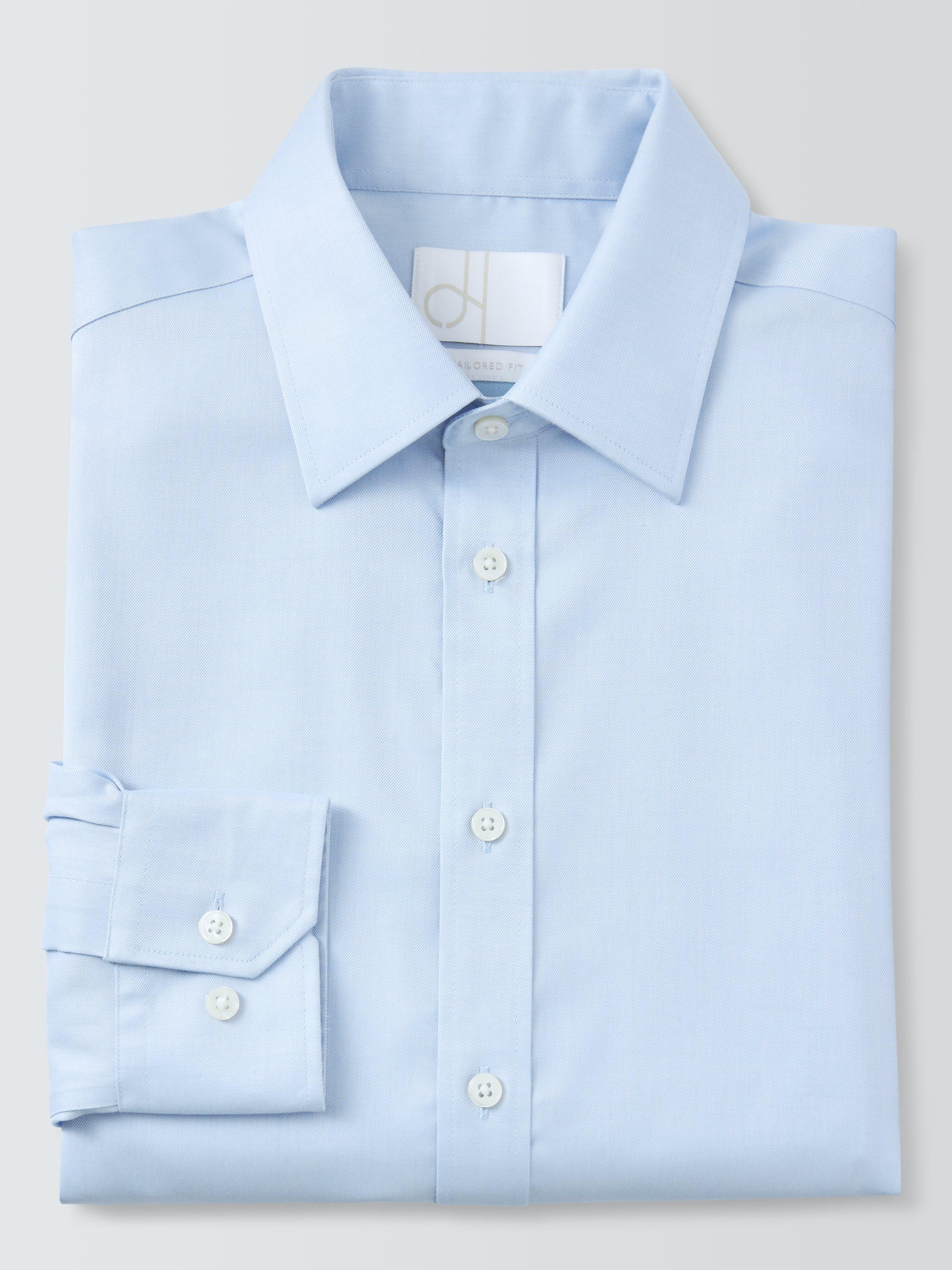 Product image 6 of 7, which shows John Lewis Tailored Fit Twill Shirt, Blue, 15R