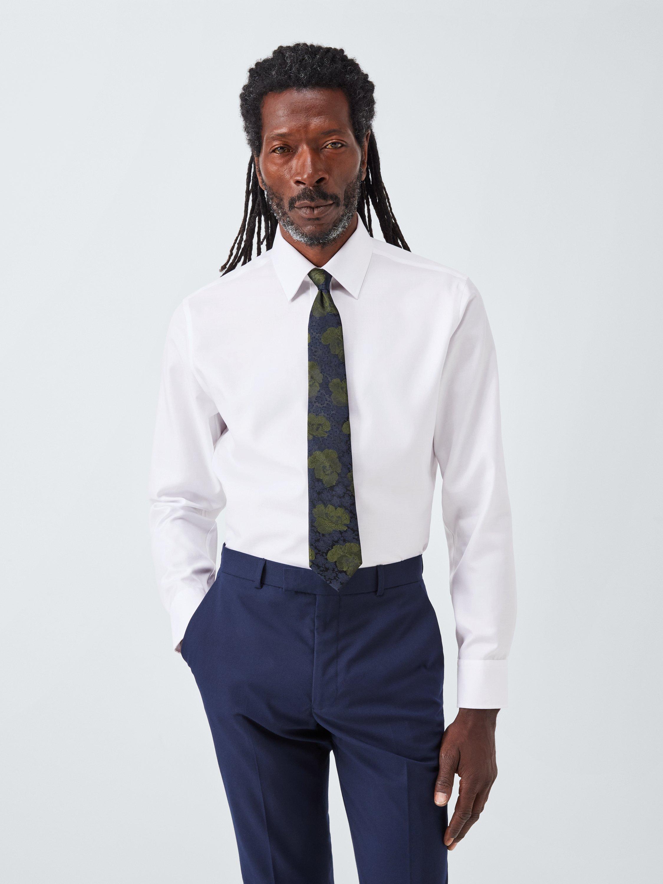 Product image 1 of 6, which shows John Lewis Tailored Fit Twill Shirt, White, 15R