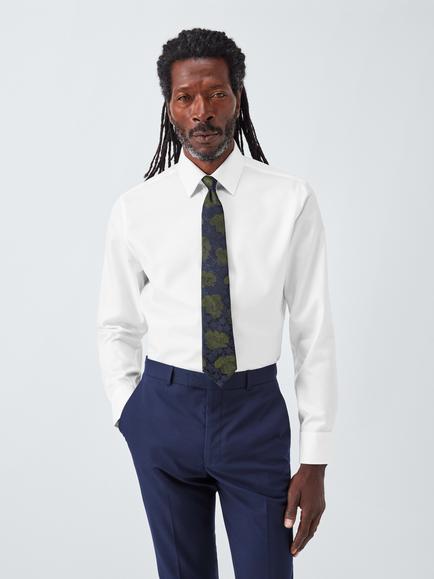 John Lewis Tailored Fit Twill Shirt, White