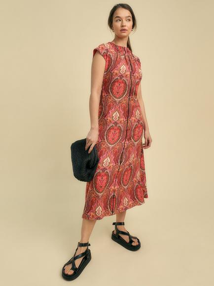 FLORERE Paisley Tie Back Top, Multi, Multi