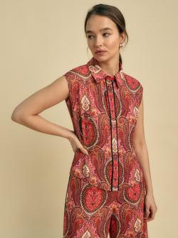 FLORERE Paisley Colour Contrast Top, Multi - view 2, Multi
