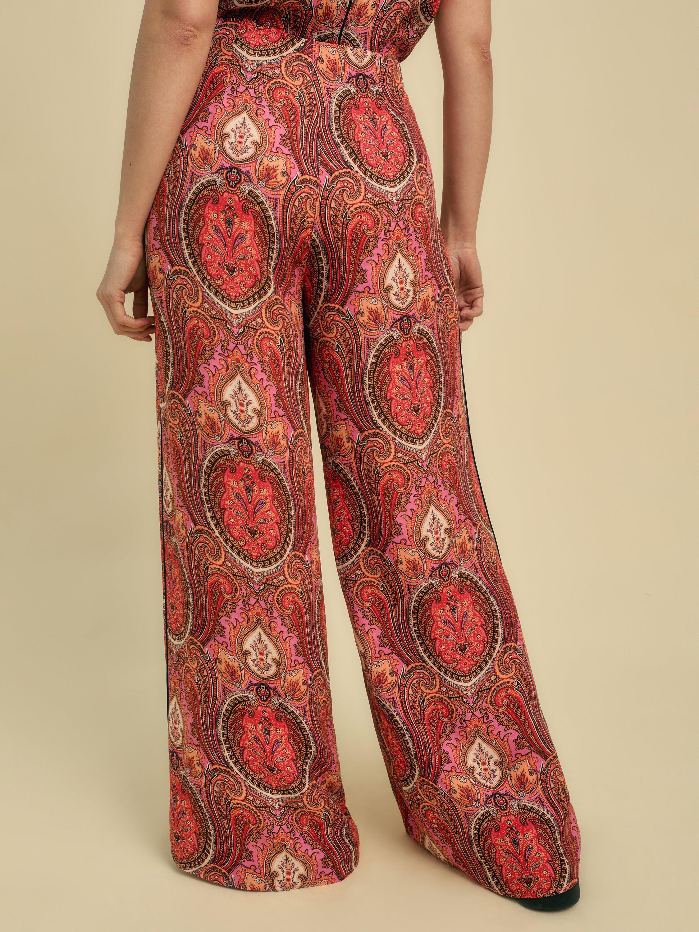 Product image 3 of 4, which shows FLORERE Paisley Wide Leg Trousers, Multi, 8