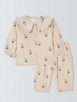 John Lewis Baby Corduroy Floral Top & Trousers Set, Multi, Multi