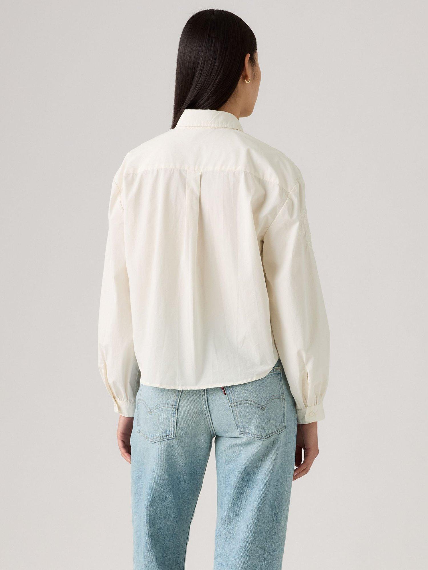 Product image 2 of 4, which shows Levi's Janie Embroidered Shirt, White, S