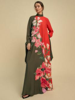 FLORERE Floral Print Column Dress, Multi, Multi