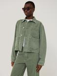 Jigsaw Cooper Cropped Denim Jacket, Light Green
