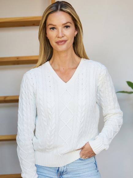 The Little Tailor Cotton Cable Knit Jumper, Cream, Cream