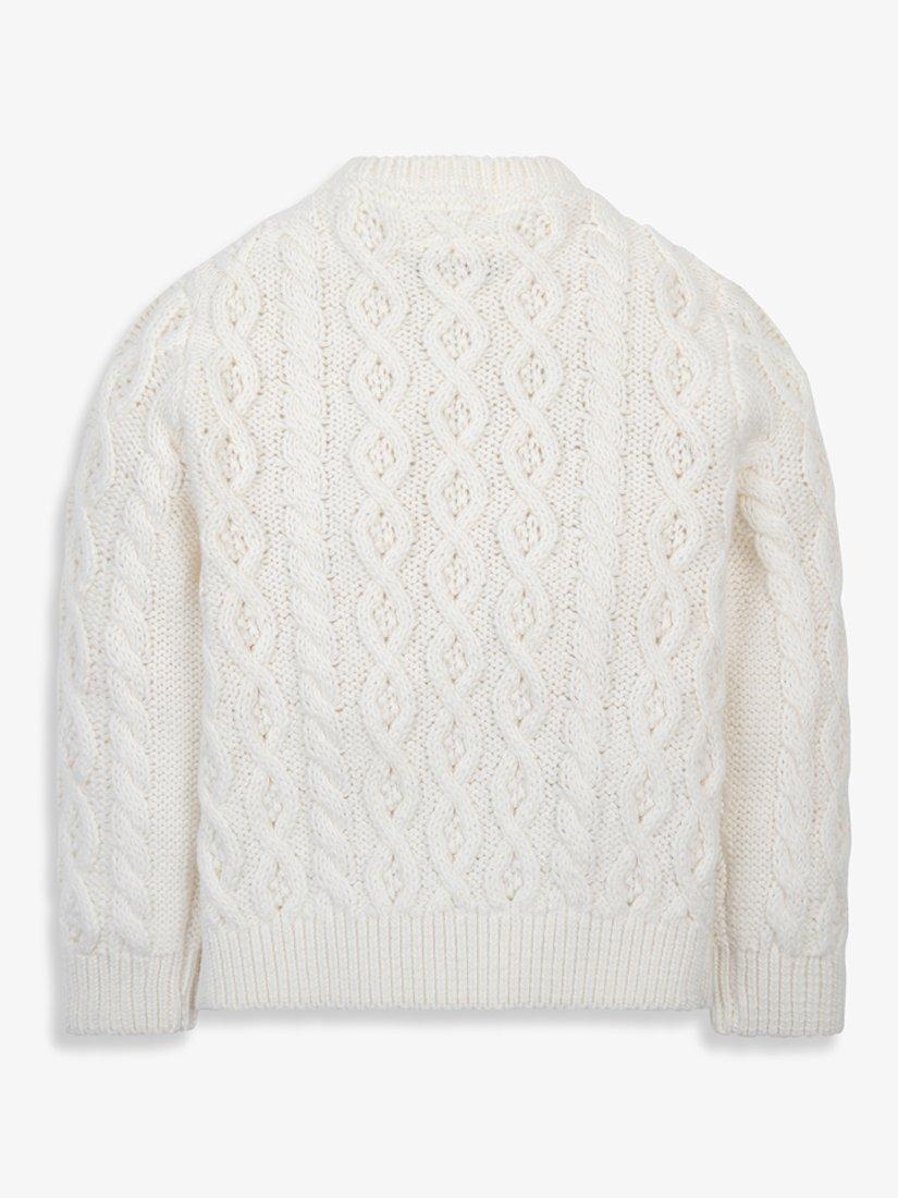 Product image 4 of 6, which shows The Little Tailor Baby Cable Knit Cardigan, Cream, 9-12 months
