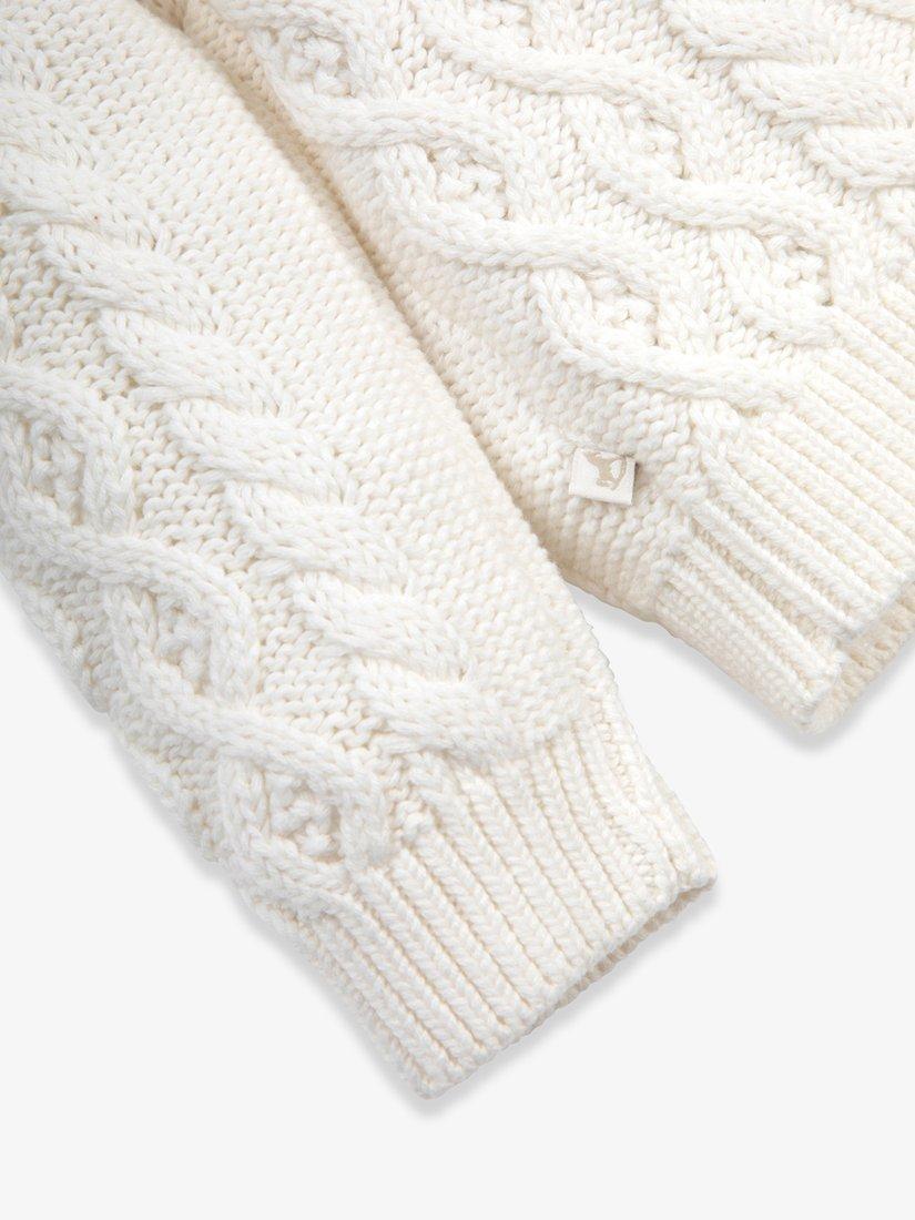 Product image 6 of 6, which shows The Little Tailor Baby Cable Knit Cardigan, Cream, 9-12 months