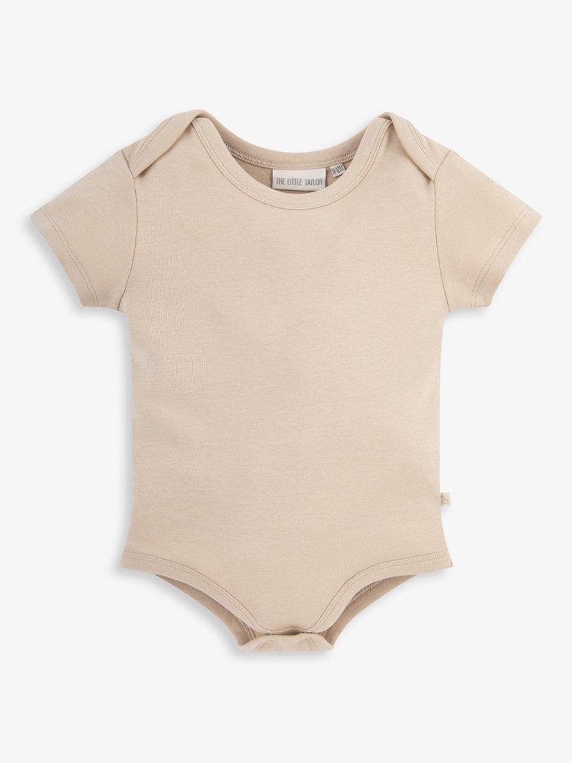 Product image 10 of 11, which shows The Little Tailor Baby Woven Dungaree and T-Shirt Set, Fawn, 0-3 months