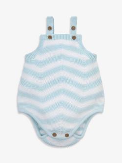 The Little Tailor Baby Cotton Chevron Romper - view 2, Blue
