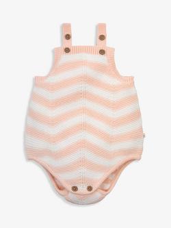The Little Tailor Baby Cotton Chevron Romper - view 2, Pink