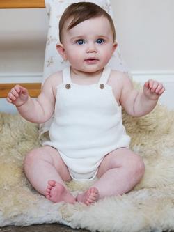 The Little Tailor Baby Cotton Knit Romper, Cream, Cream