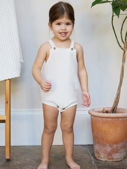 The Little Tailor Baby Cotton Knit Romper, Cream - view 2, Cream