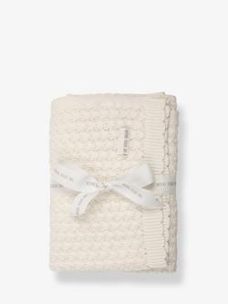 The Little Tailor Baby Cotton Pointelle Blanket, Cream