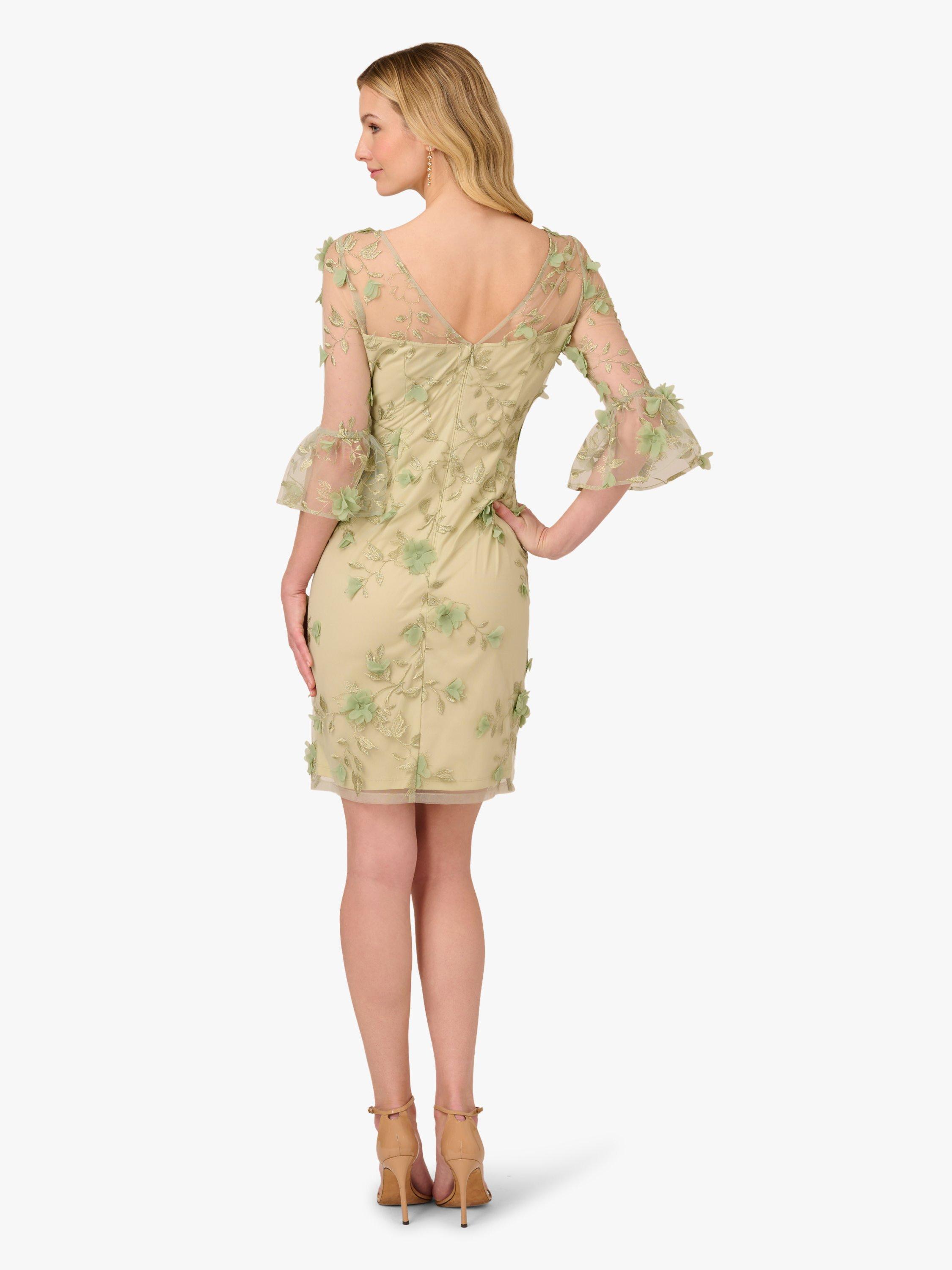 Product image 2 of 6, which shows Adrianna Papell Floral Embroidered Sheath Dress, Sage/Multi, 6