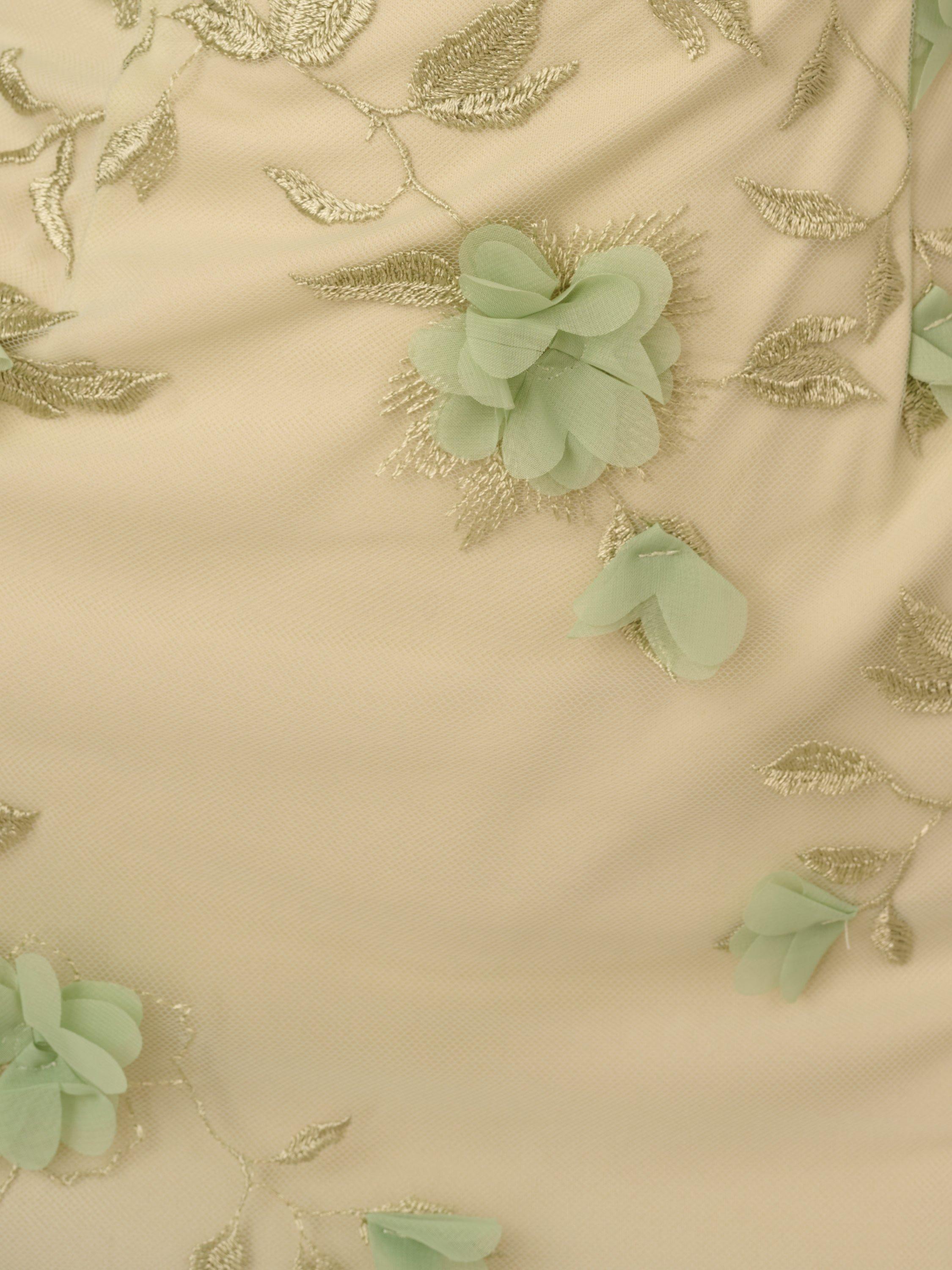 Product image 6 of 6, which shows Adrianna Papell Floral Embroidered Sheath Dress, Sage/Multi, 6